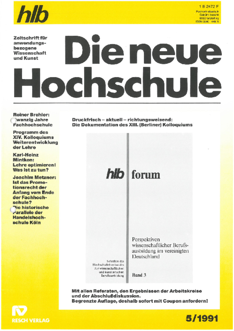 Die Neue Hochschule 1991-5