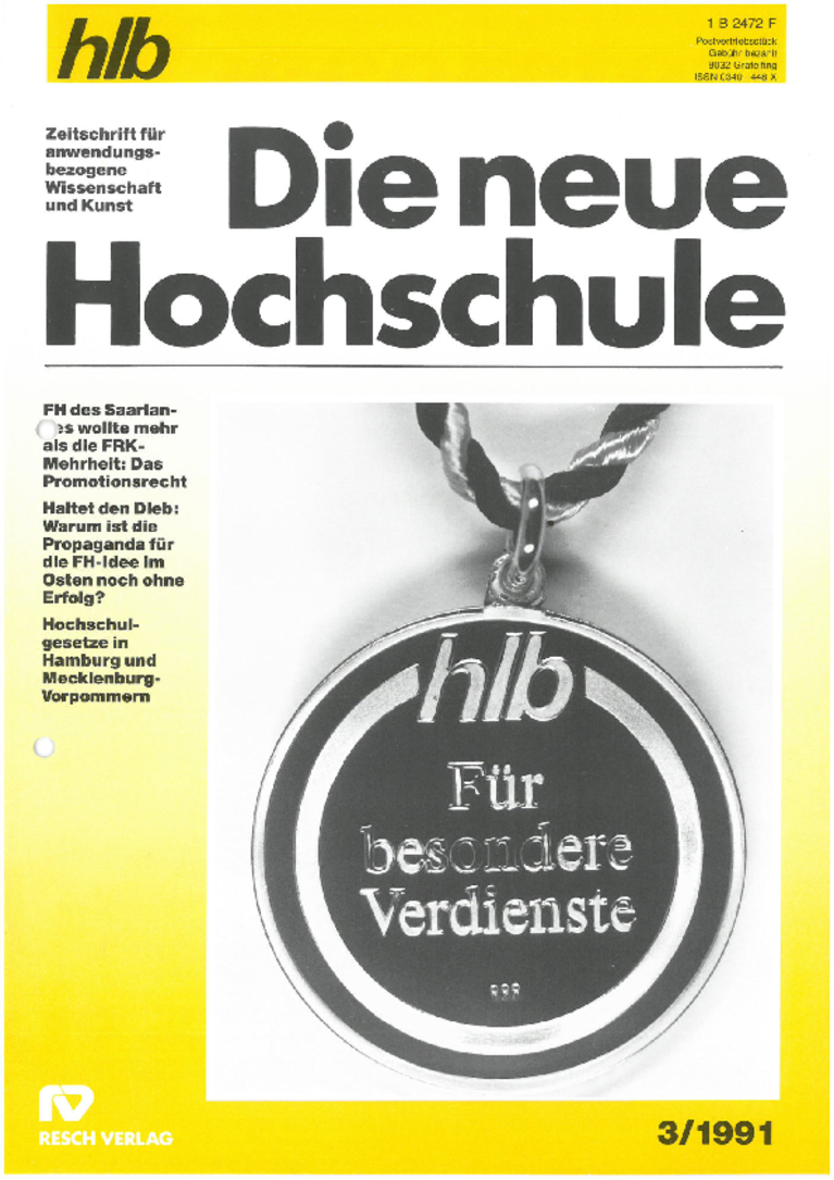 Die Neue Hochschule 1991-3